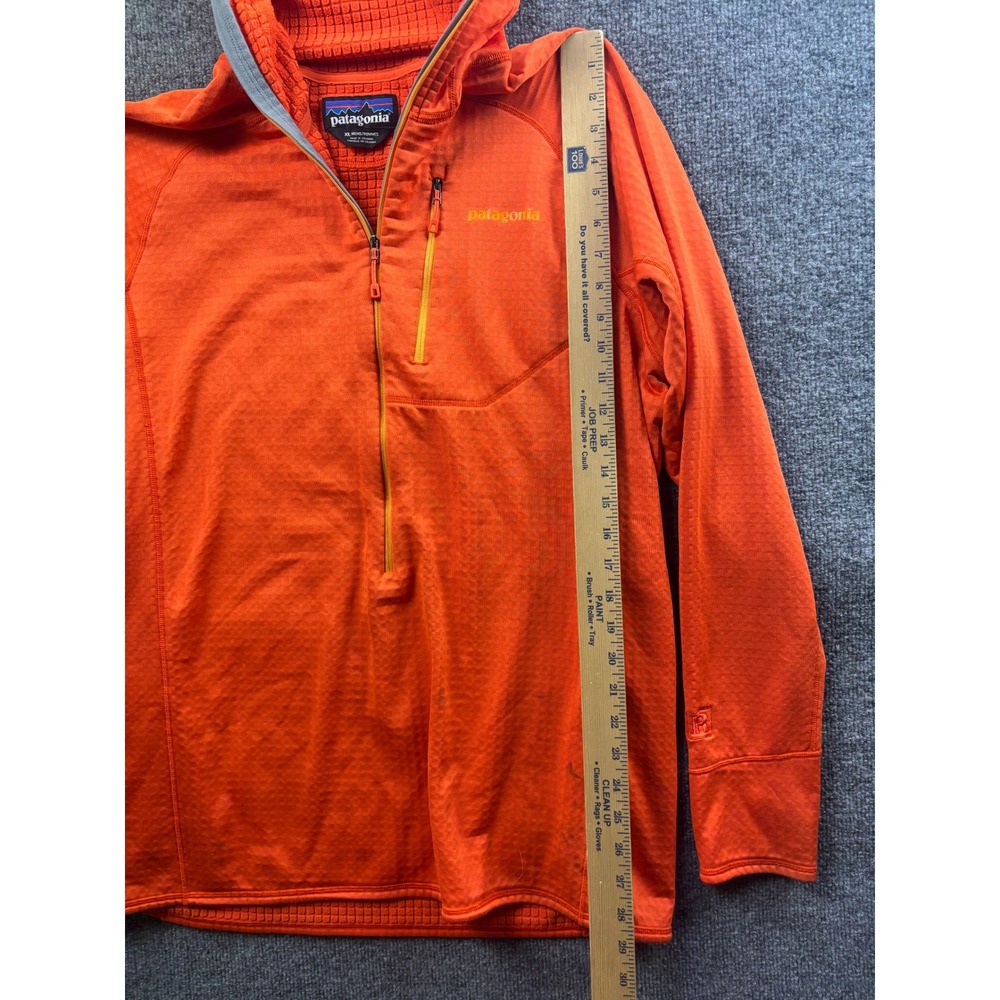 Patagonia R1 Pullover Hoody Mens XL Orange Polartec Grid Fleece Midlayer - Picture 4 of 8